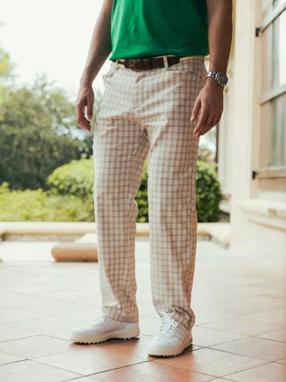 Tommy Bahama Chip Shot On the Green IslandZone Pants size 34x32 in Beige Check